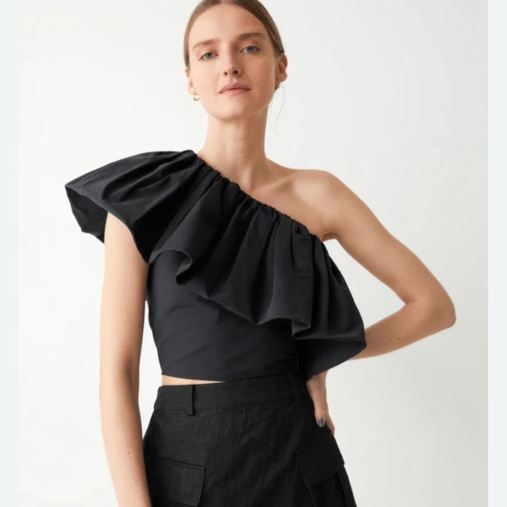 & Other Stories One shoulder Ruffled Top